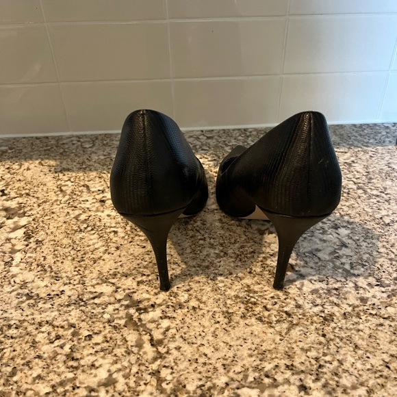 ALDO Black Pointy Faux Snakeskin Heels - Picture 4 of 9